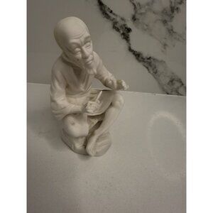 VTG Lenwile Ardalt Asian Man Statue White Japan Carving Collectible Porcelain